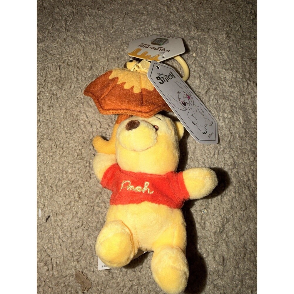 Disney Winnie the Pooh Plush Keychain Umbrella Honey Plush Stuffed Clip